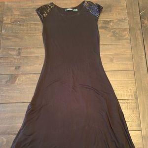 Ralph Lauren Black Dress with Beaded Sleeves